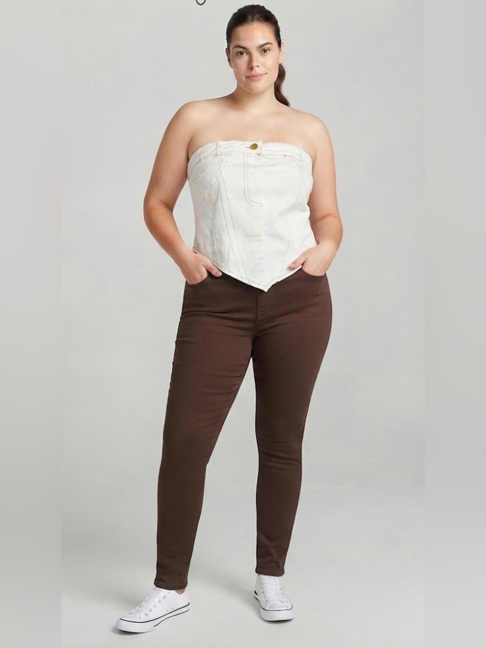 LA ARMARIO White Denim Bandana Top New with Tag